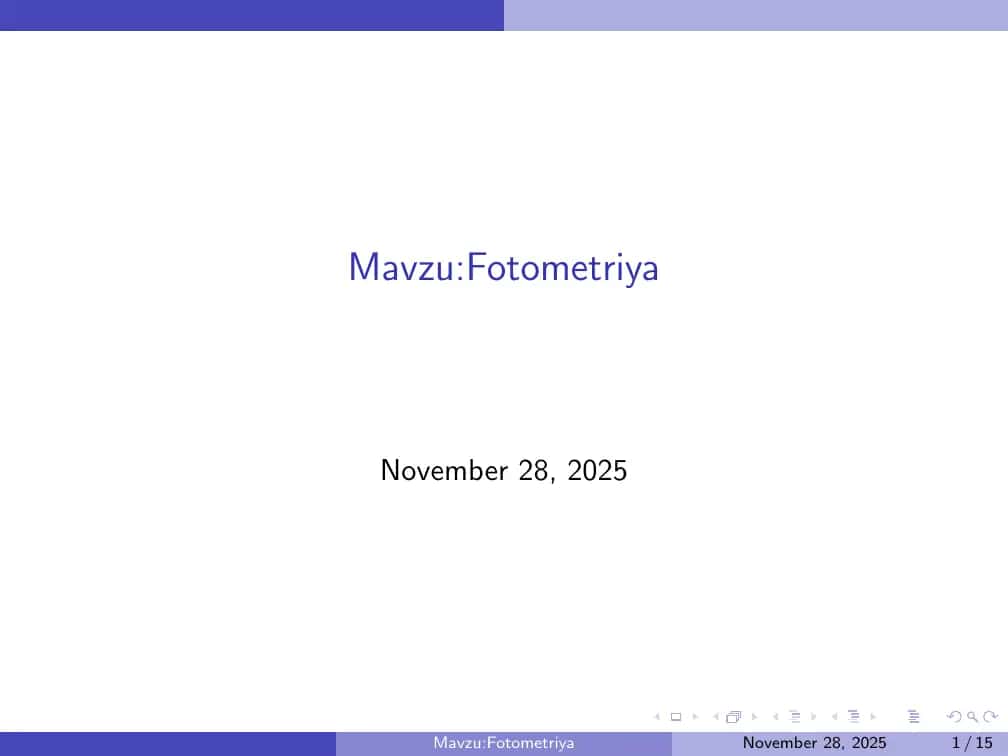 Fotometriya 1