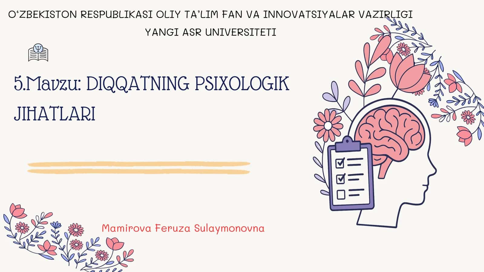 DIQQATNING PSIXOLOGIK JIHATLARI 1