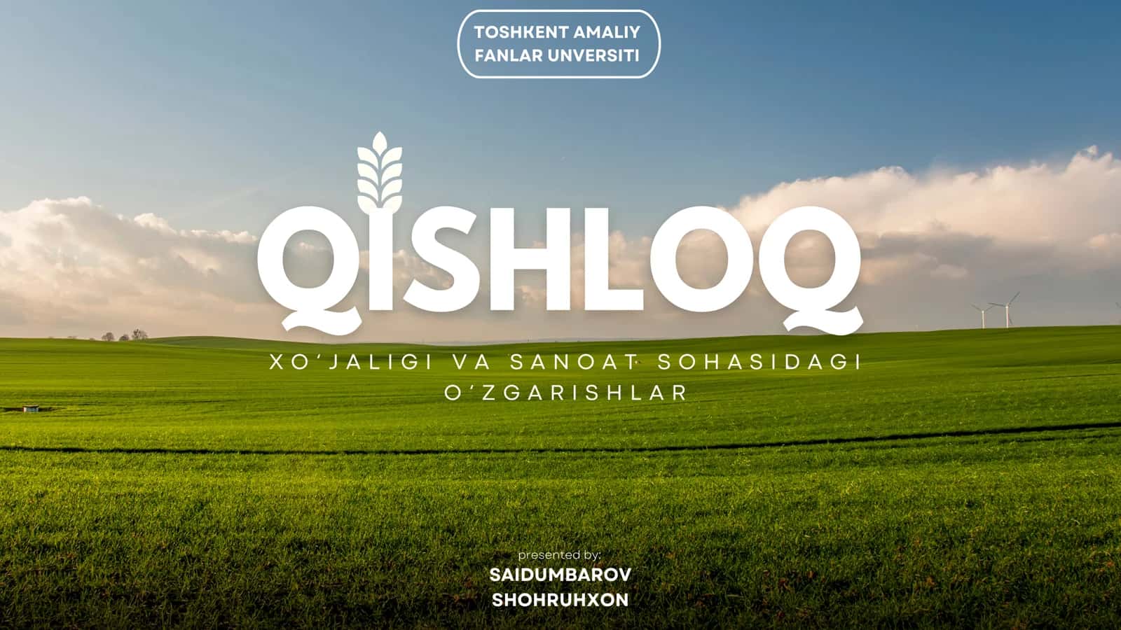 QISHLOQ XO’JALIK VA SANOAT SOHASIDAGI O’ZGARISHLAR 1