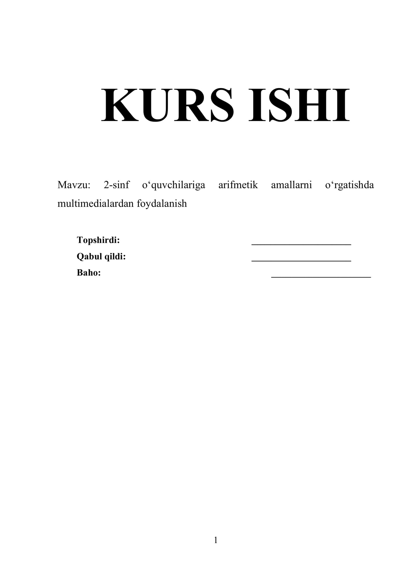 2-sinf o‘quvchilariga arifmetik amallarni o‘rgatishda multimedialardan foydalanish 1