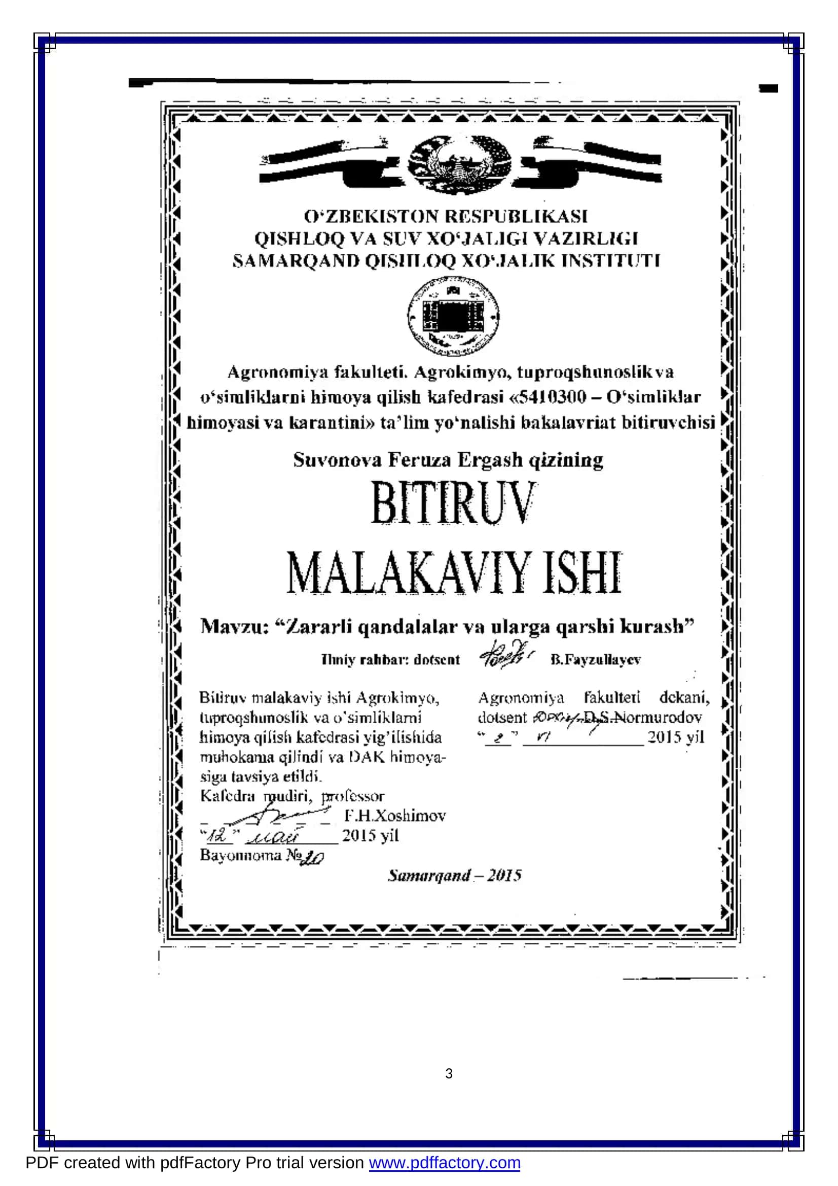 Qishloq xo’jalik ekinlari hosilini olish 1