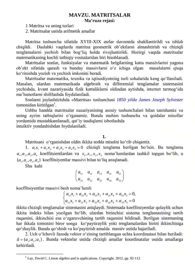 Matritsalar