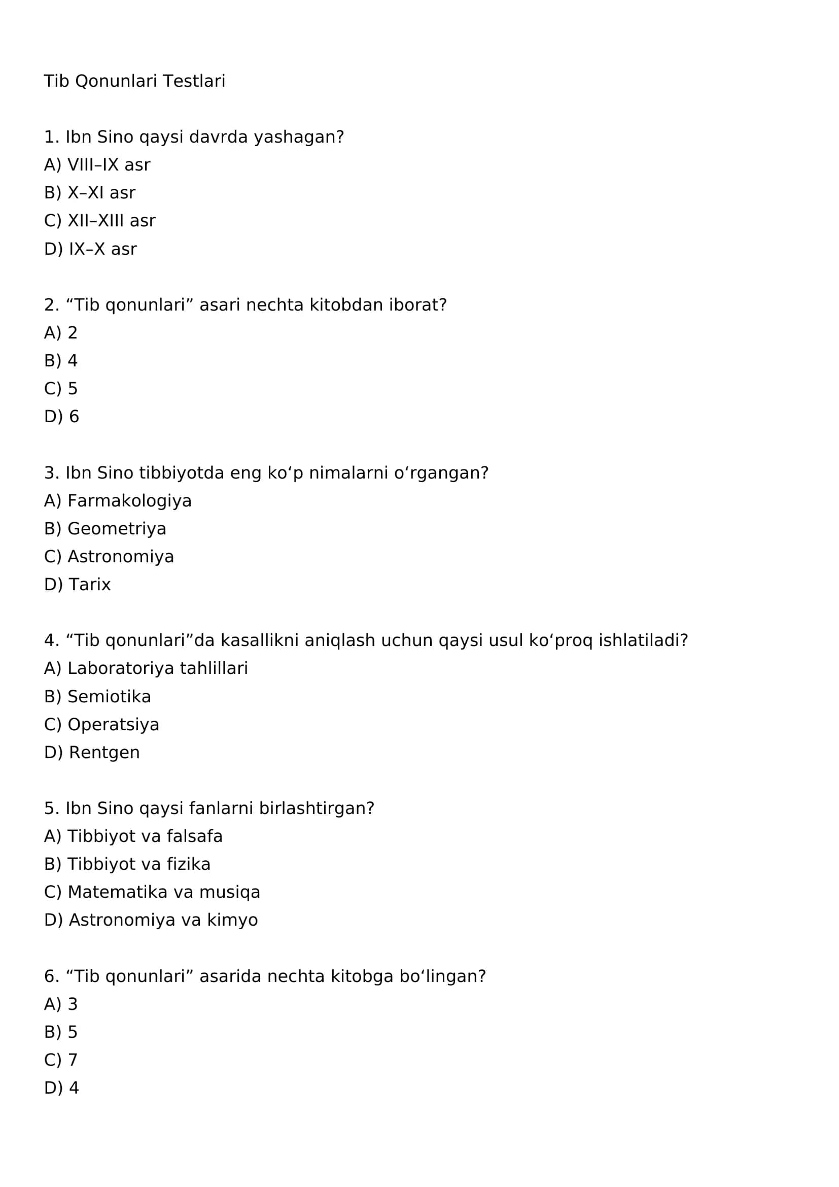 Tib qonunlar 1