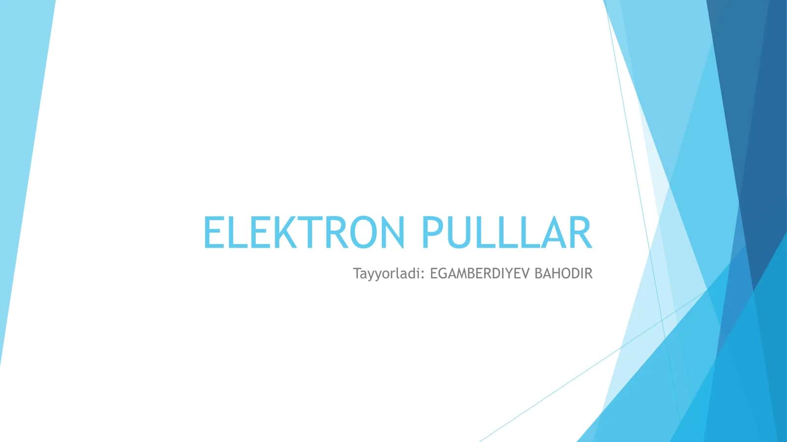 ELEKTRON PULLAR 1
