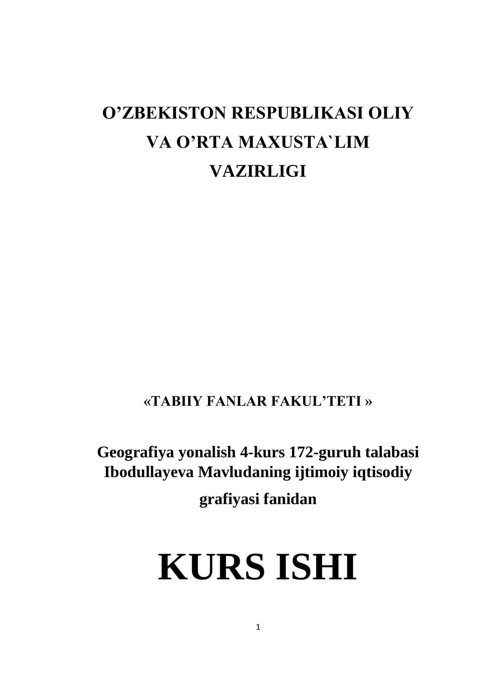 O`zbekiston temir yo`l transporti geografiyasining rivojlanishi va shakllanishi 1