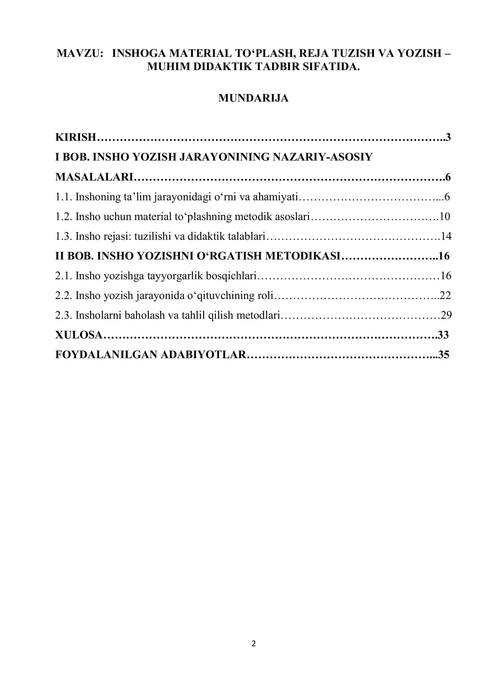INSHOGA MATERIAL TO‘PLASH, REJA TUZISH VA YOZISH – MUHIM DIDAKTIK TADBIR SIFATIDA 1