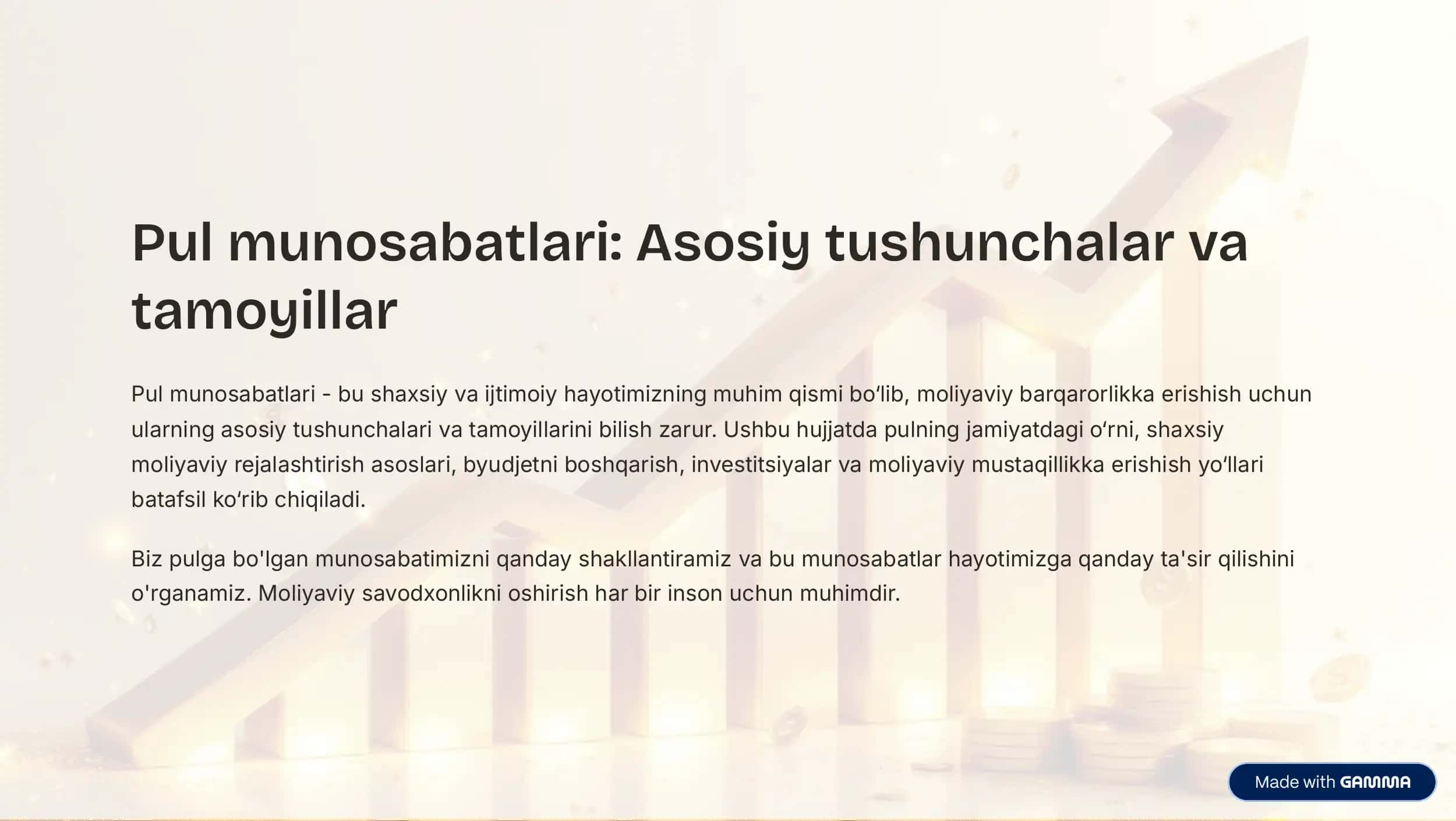 Pul munosabatlari 1