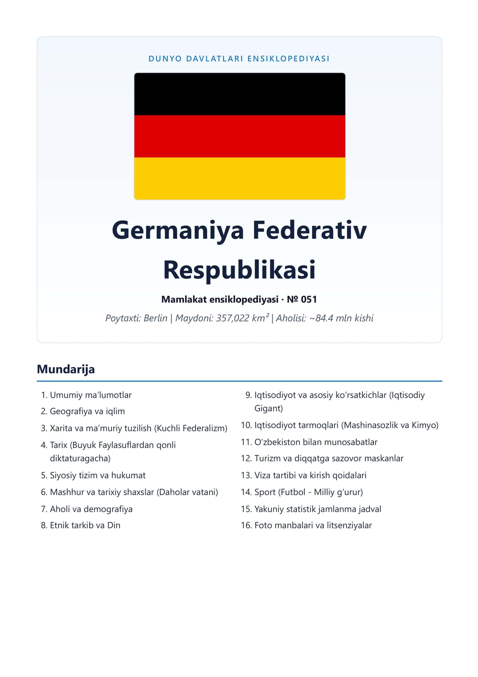 Germaniya Federativ Respublikasi Mamlakat ensiklopediyasi 1