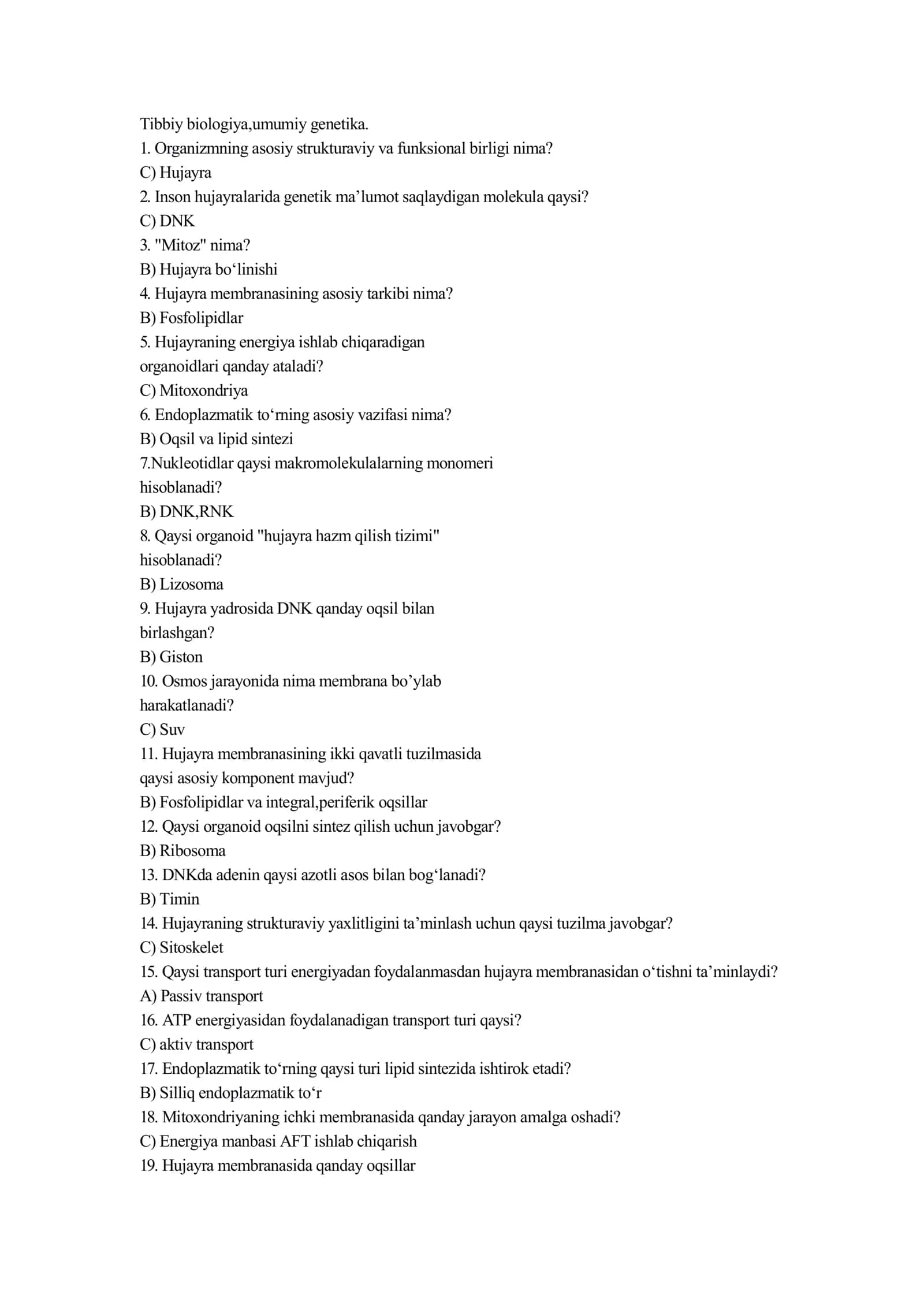 Tibbiy biologiya,umumiy genetika 1