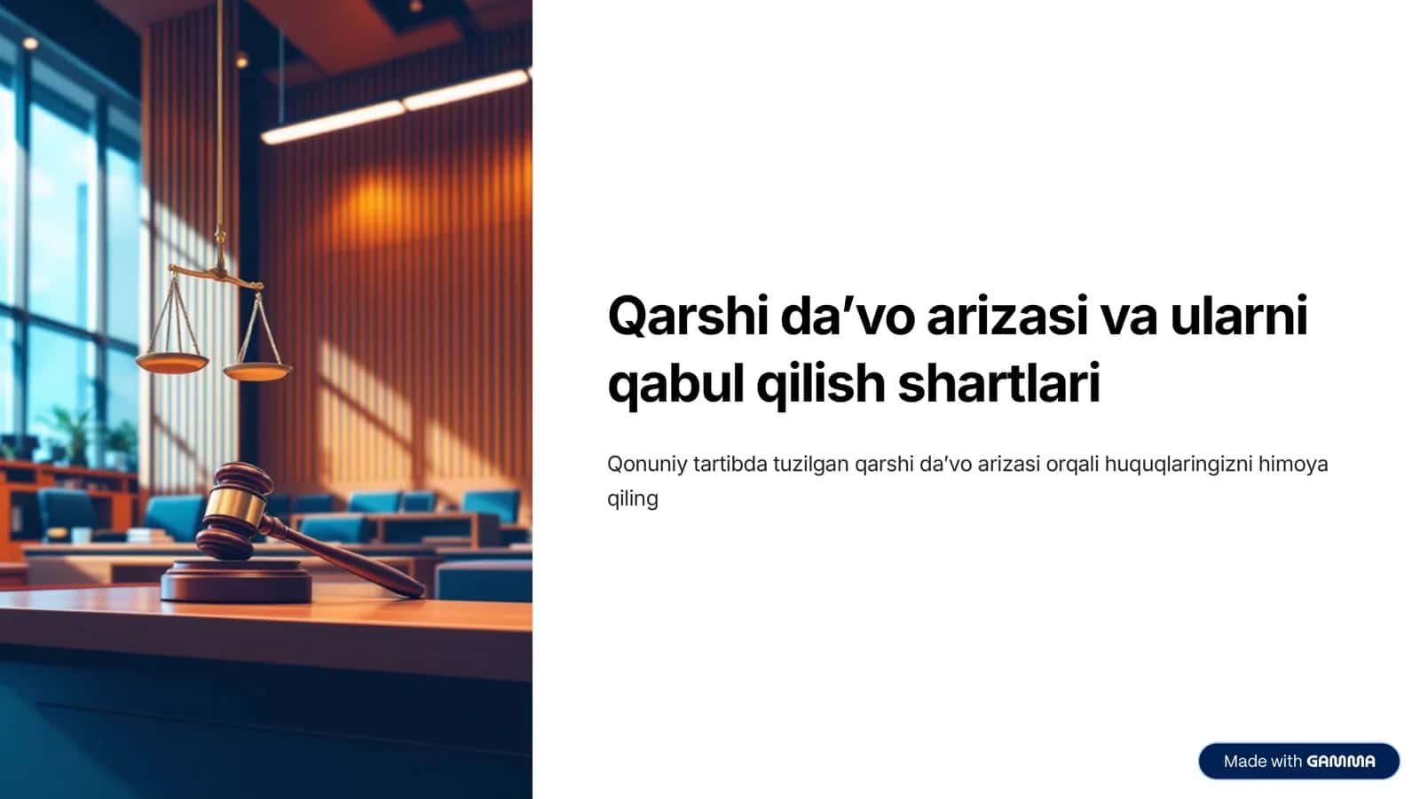 Qarshi davo ariza va ularning qabul qilish shartlari 1