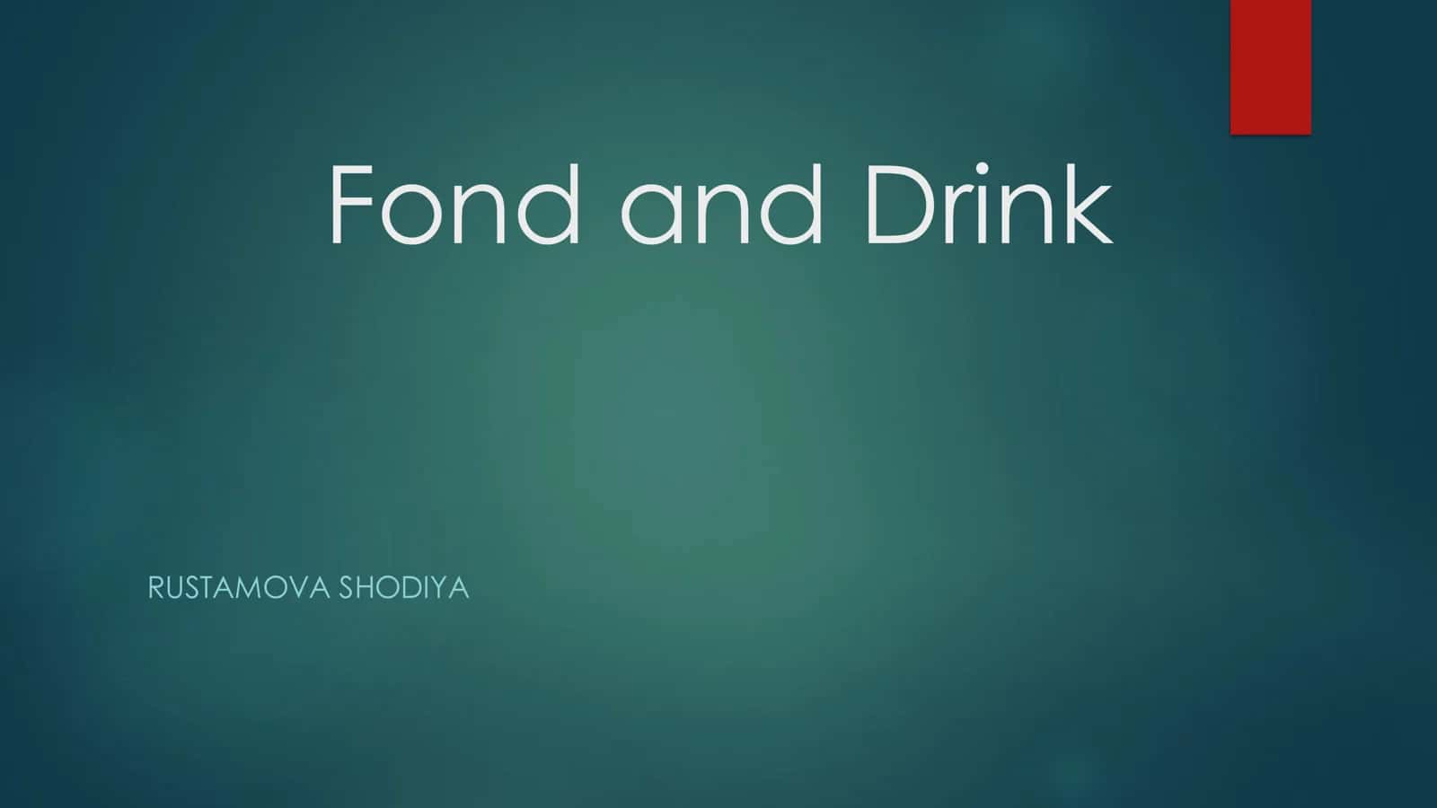 Introduction to Food and Drink 1