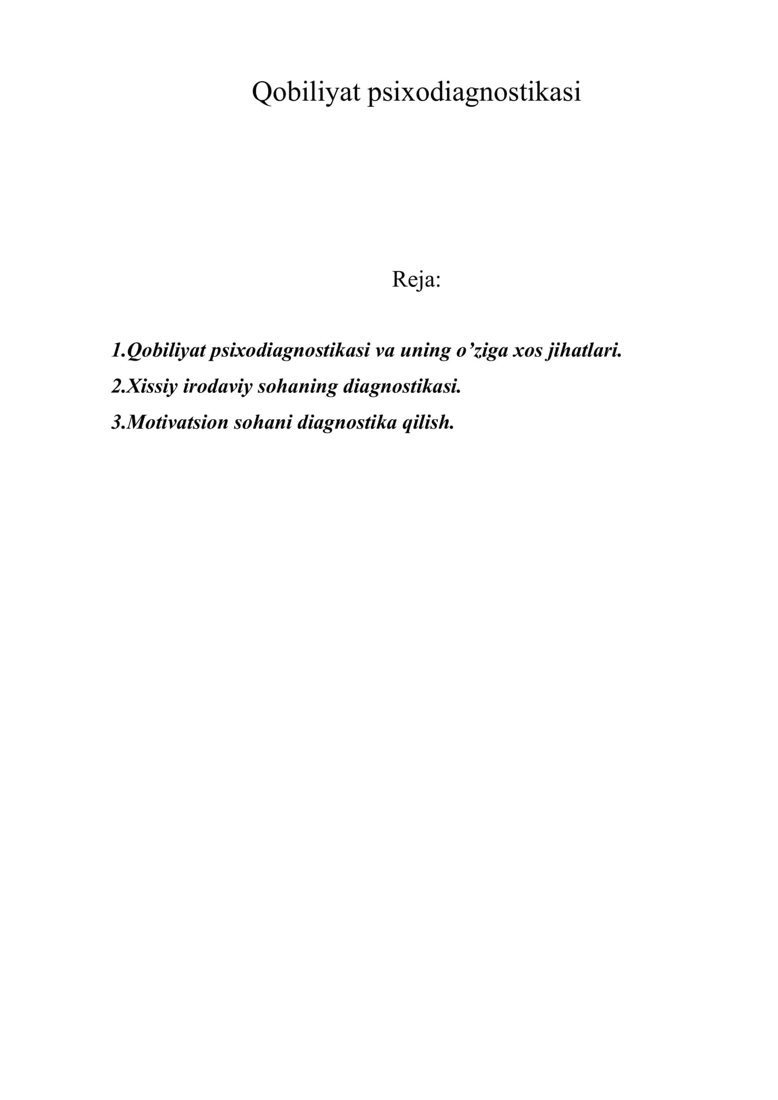 Qobiliyat psixodiagnostikasi 1
