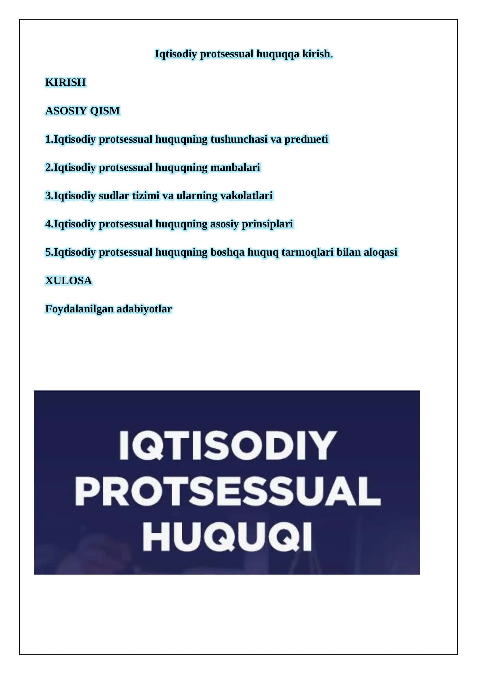 Iqtisodiy protsessual huquqqa kirish 1