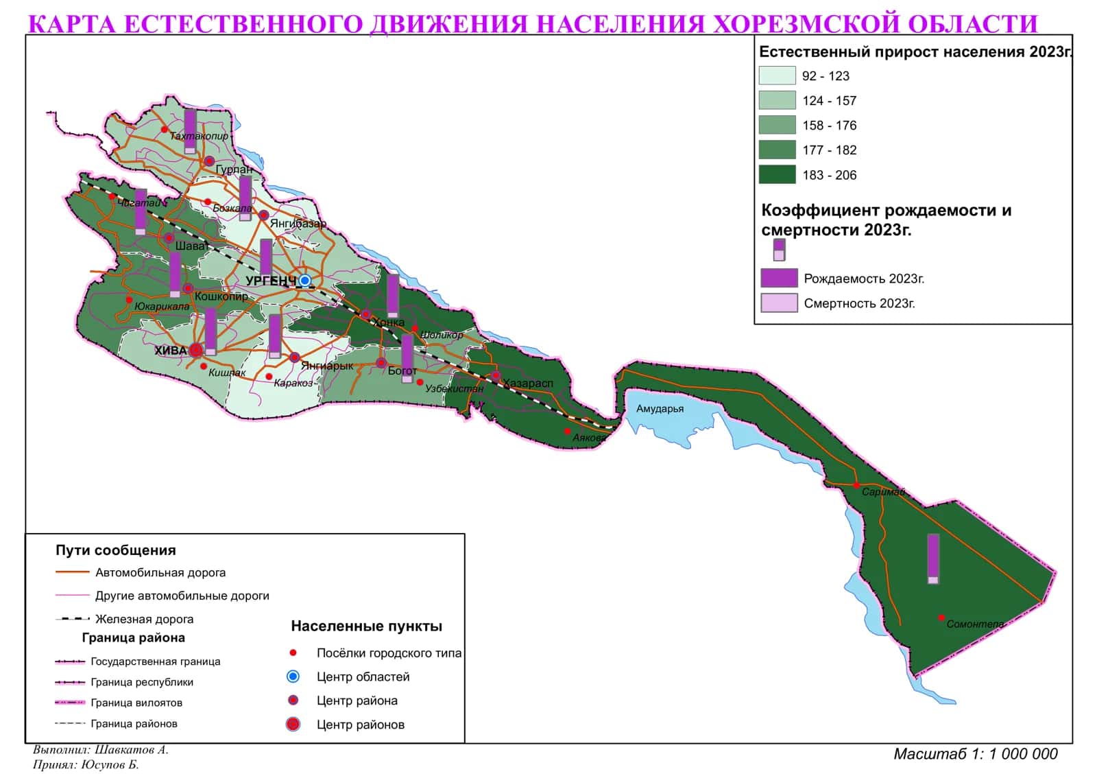 КАРТА ЕСТЕСТВЕННОГО ДВИЖЕНИЯ НАСЕЛЕНИЯ ХОРЕЗМСКОЙ ОБЛАСТИ 1