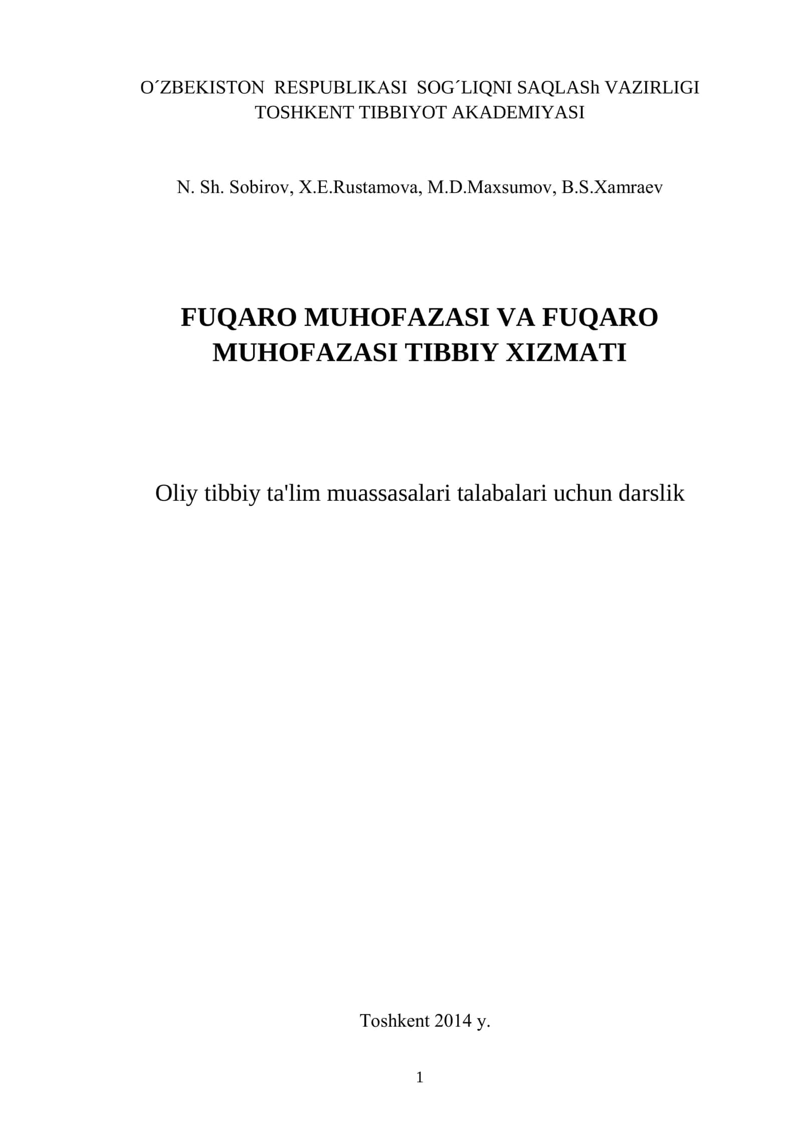 Fuqaro muhofazasi va fuqaro muhofazasi tibbiy xizmati 1