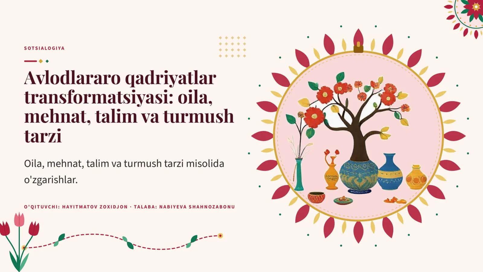Avlodlararo qadriyatlar transformatsiyasi: oila, mehnat, talim va turmush tarzi 1