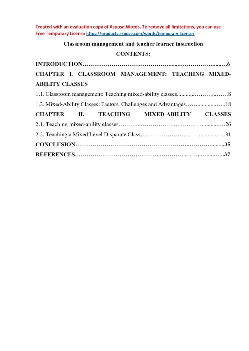 Classroom management and teacher learner instruction 1