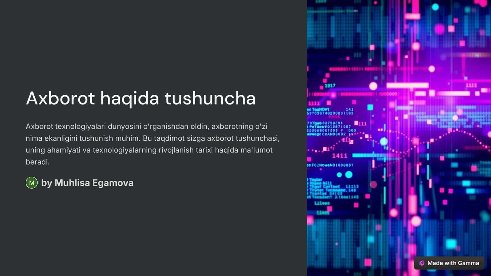 Axborot tushunchasi va uning ahamiyati 1