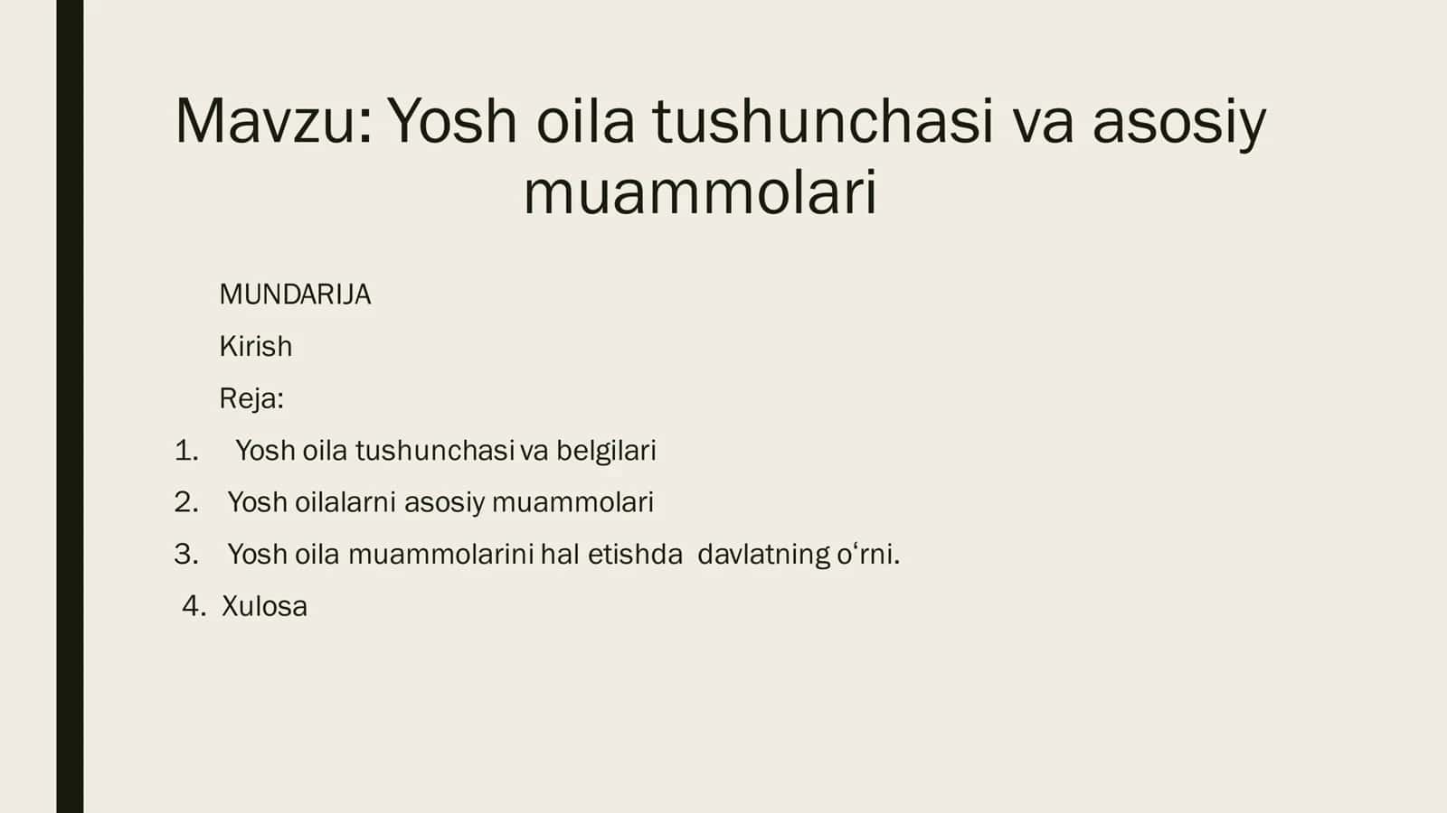 Yosh oila tushunchasi va asosiy muammolari 1