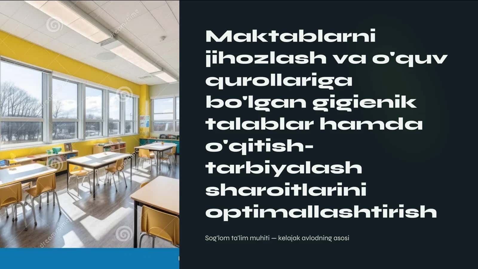 Maktablarni jihozlash va o'quv qurollariga bo'lgan gigienik talablar hamda o'qitish-tarbiyalash sharoitlarini optimallashtirish 1