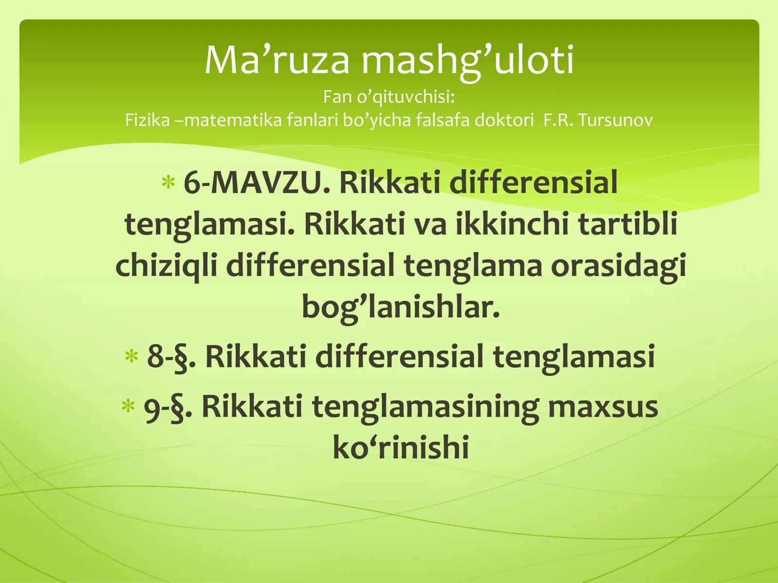 Rikkati differensial 1