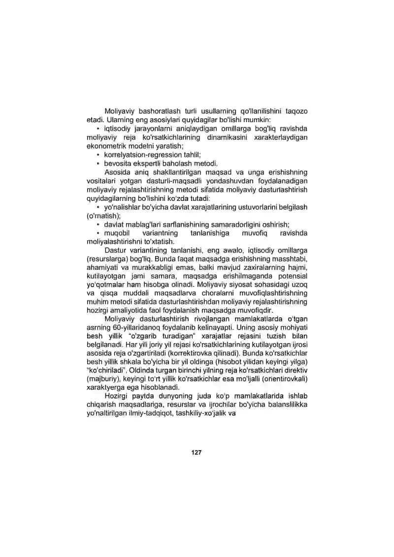 Moliyaviy bashoratlash turli usullar 1