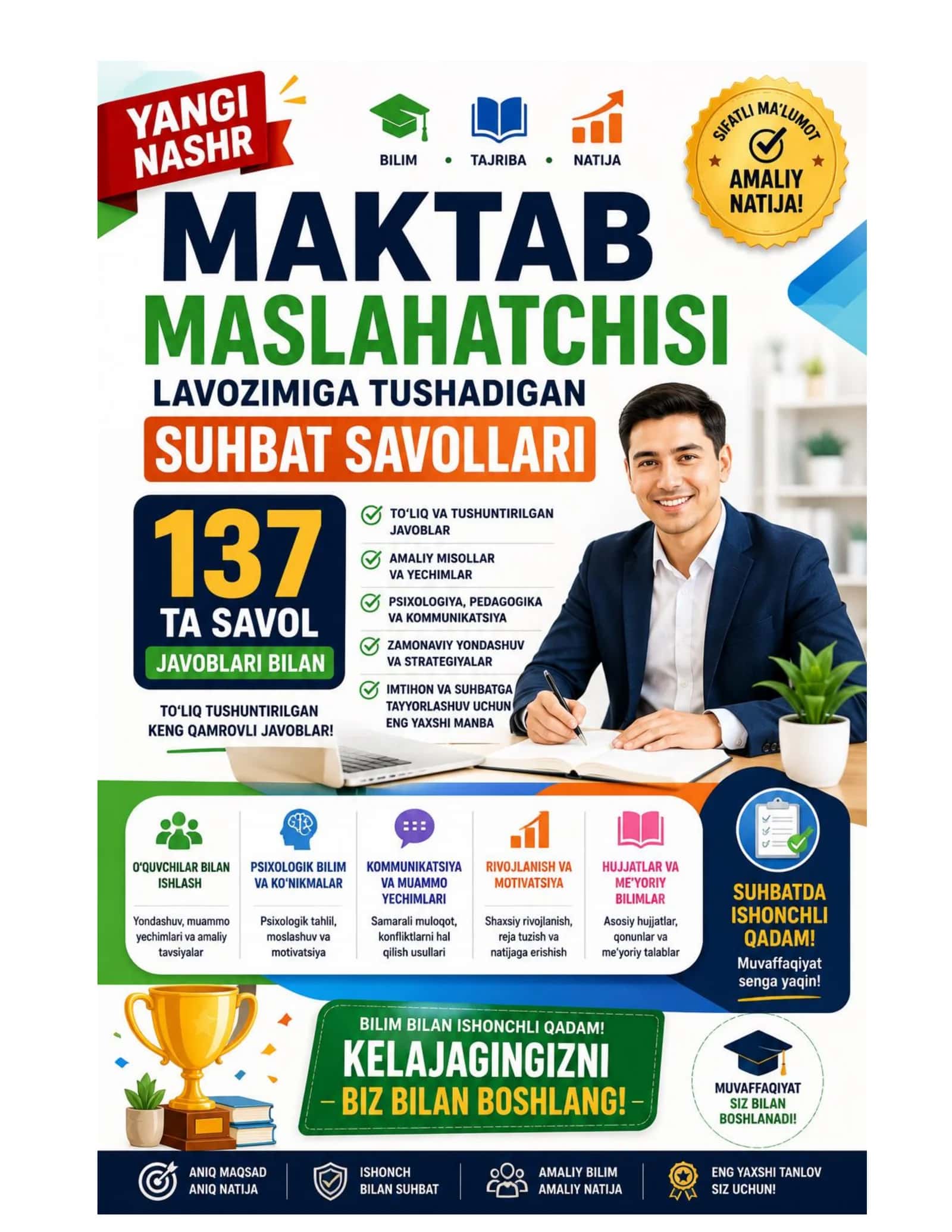 Maktab maslahatchisi lavozimiga tushadigan suhbat savollari 137 ta 1