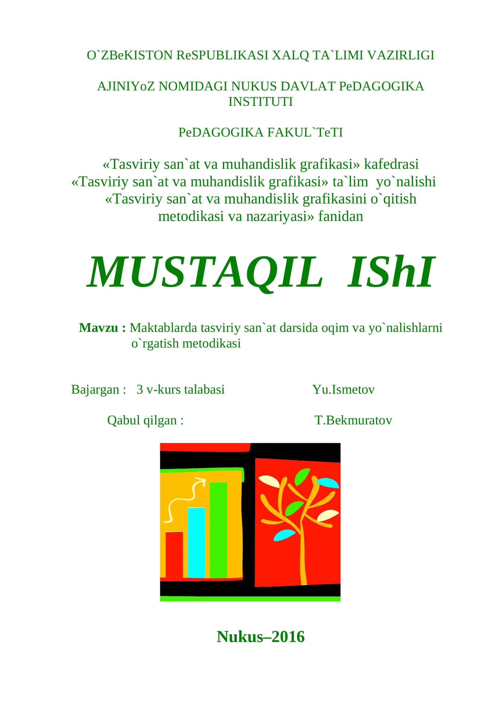 "Tasviriy san'at va muhandislik grafikasi" kafedrasi 1