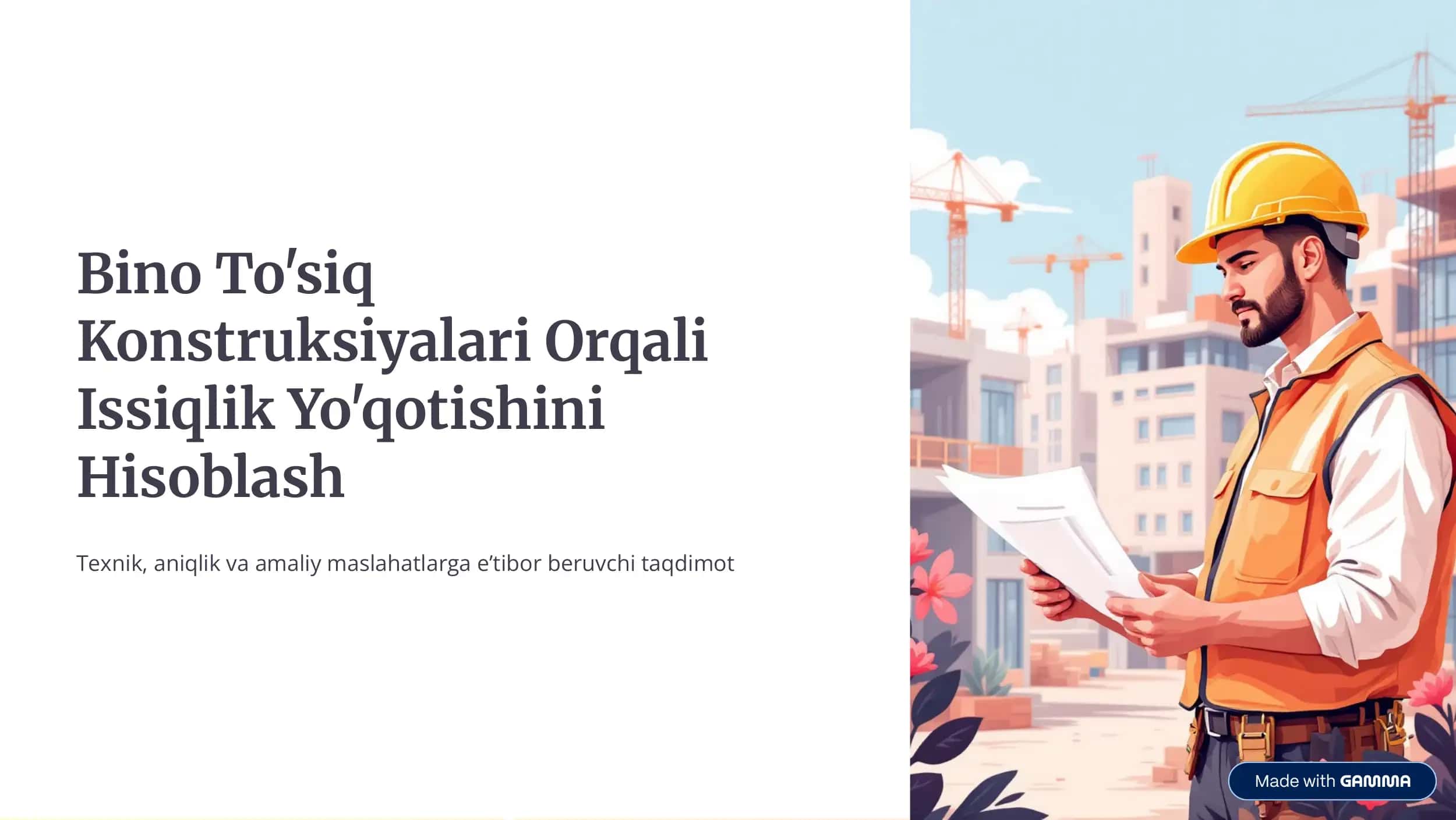 bino to'siq konstruksiyalari orqali issiqlik sarfini hisoblash 1