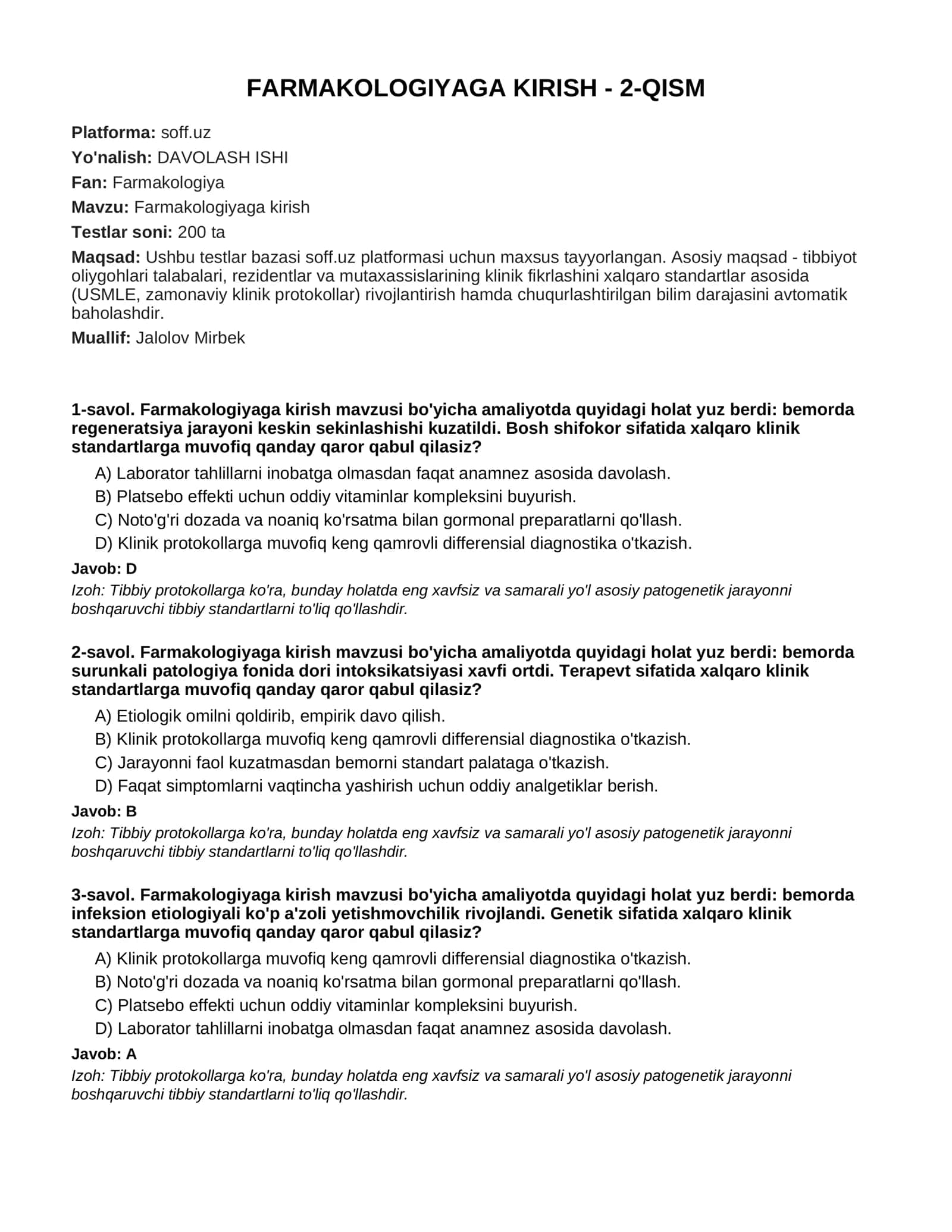 Farmakologiyaga kirish - 2-QISM 1