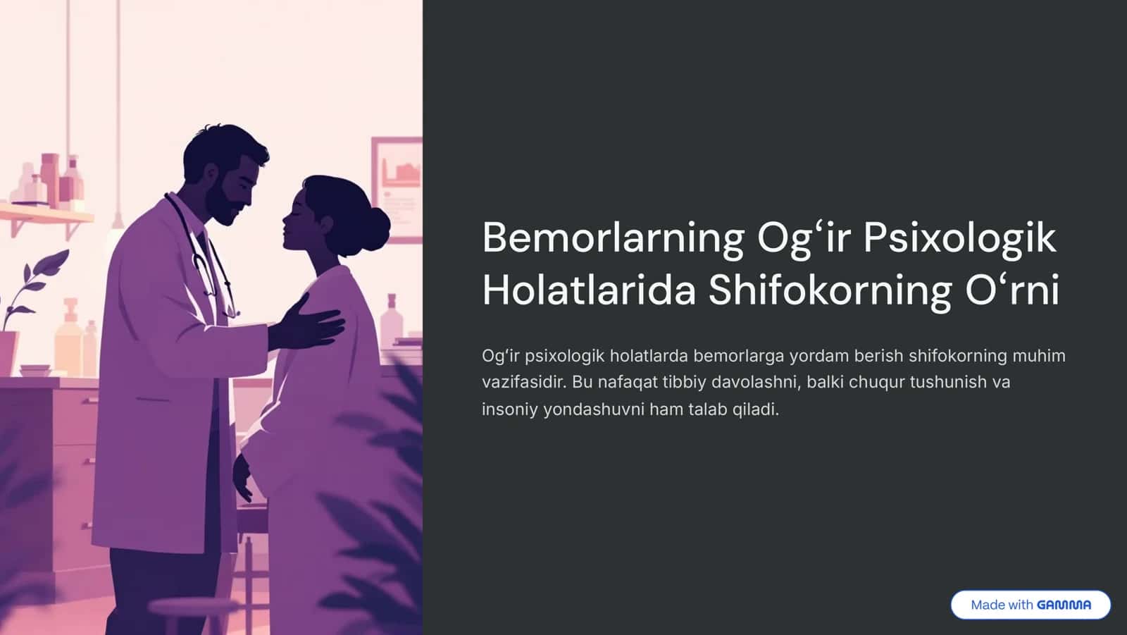 Og»ir Psixologik Holatlarda Shifokorning O»rni 1