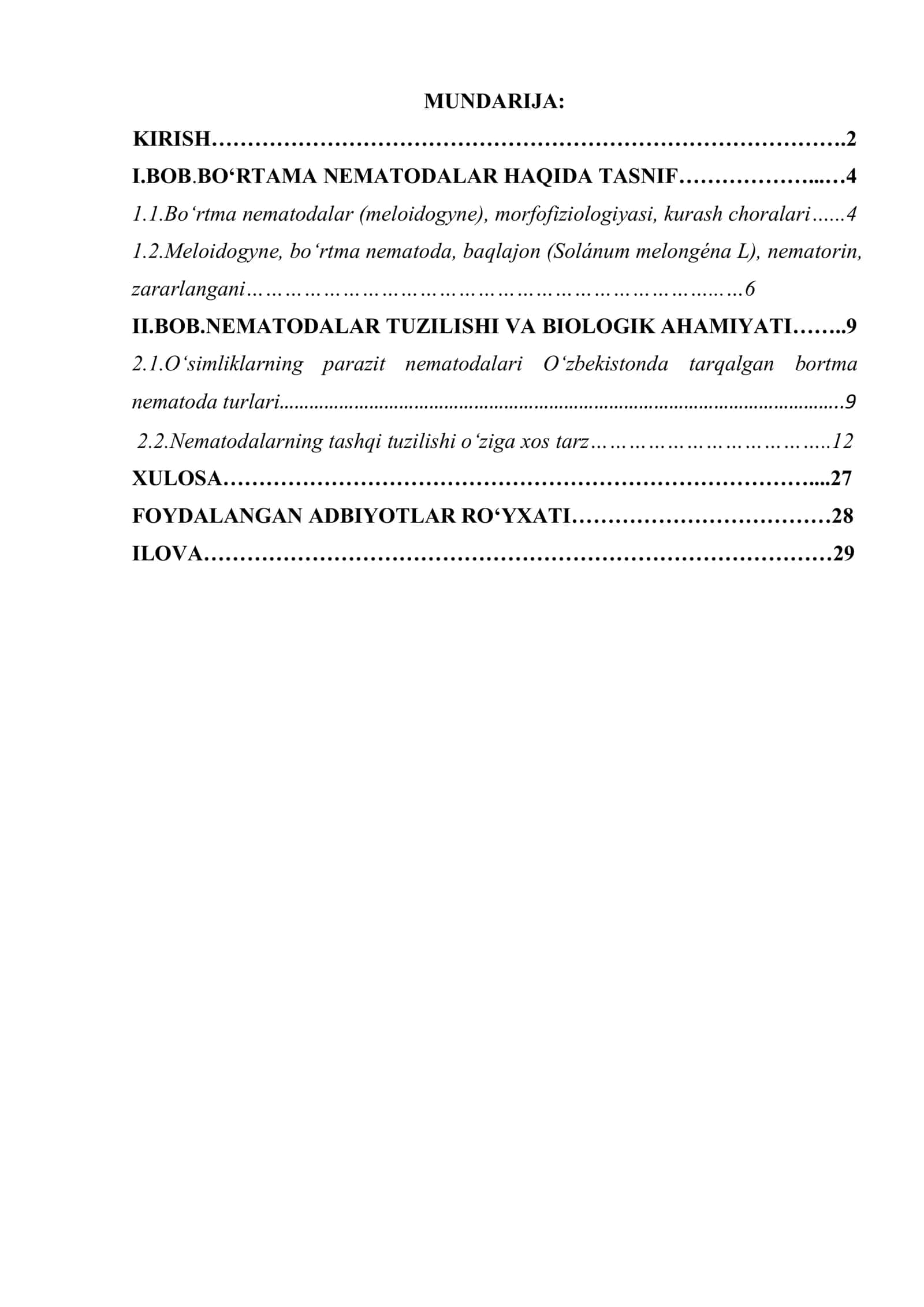 BO‘RTAMA NEMATODALAR 1