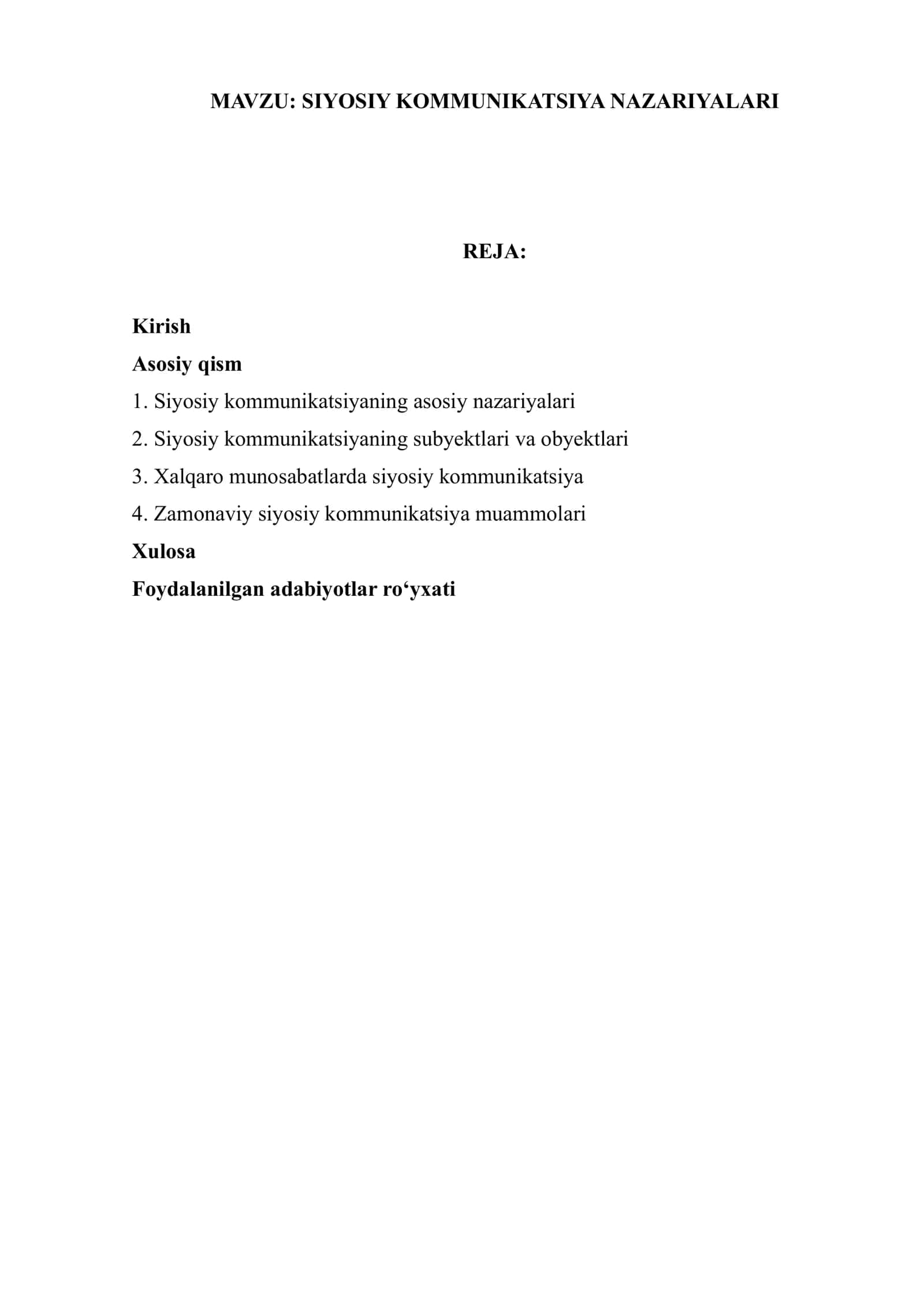 SIYOSIY KOMMUNIKATSIYA NAZARIYALARI 1