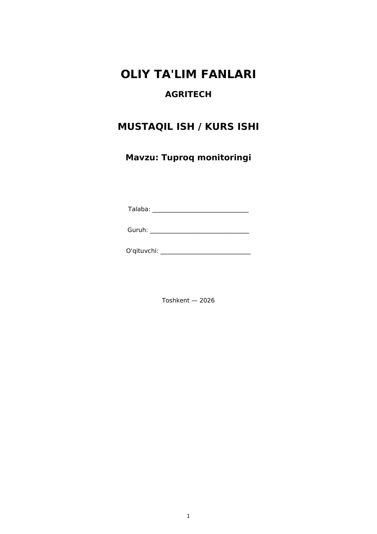 Tuproq monitoringi 1