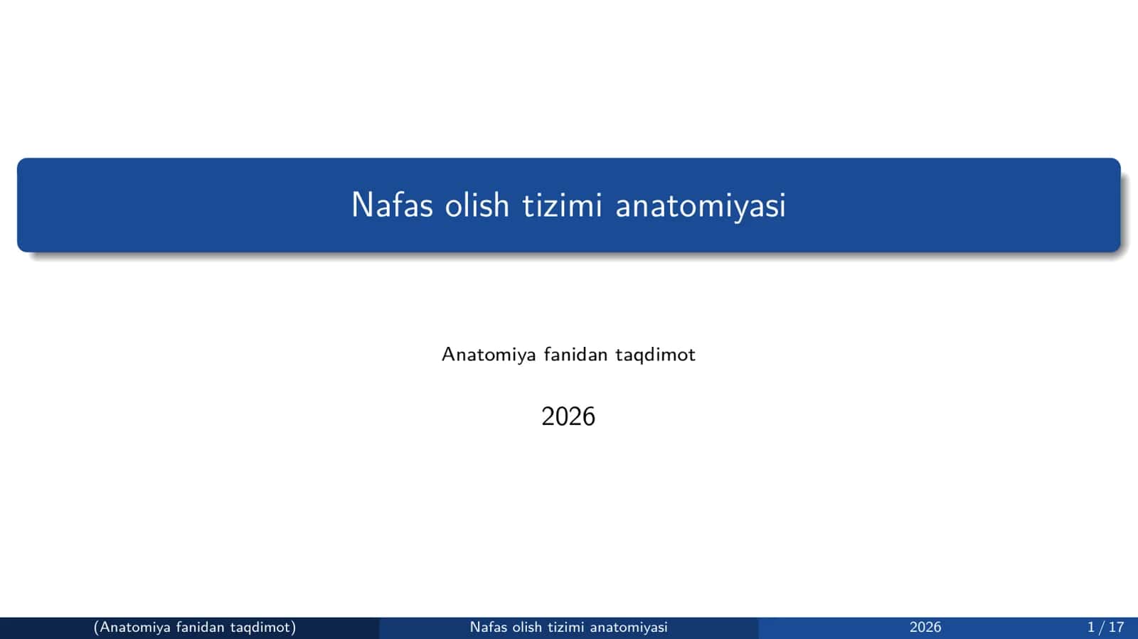 Nafas olish tizimi anatomiyasi 1
