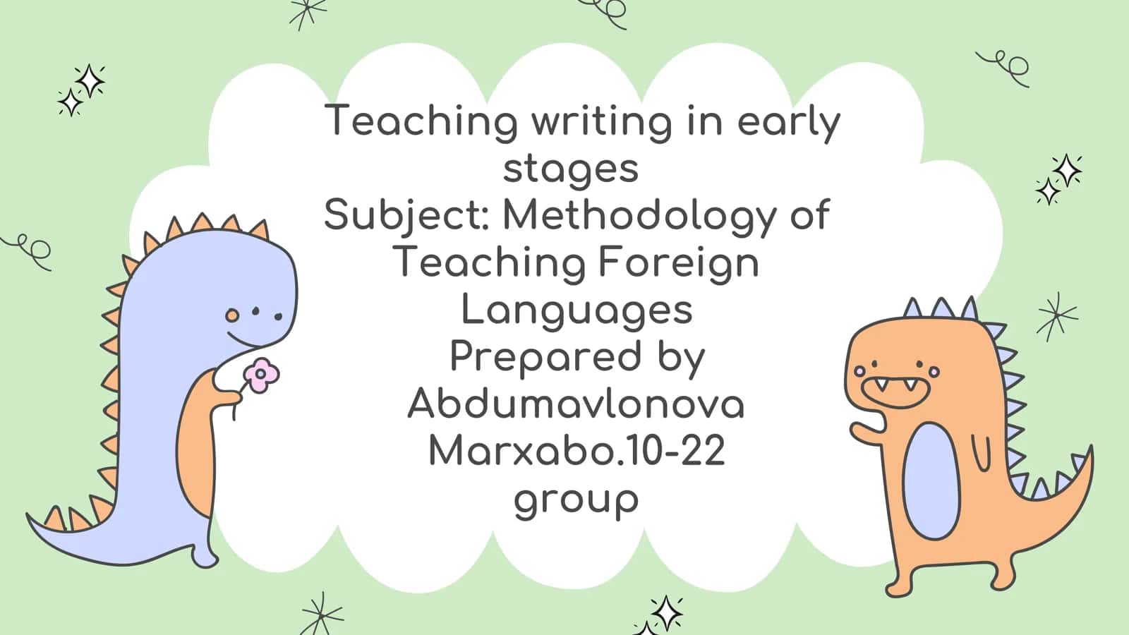 Teaching writing in early stages 1