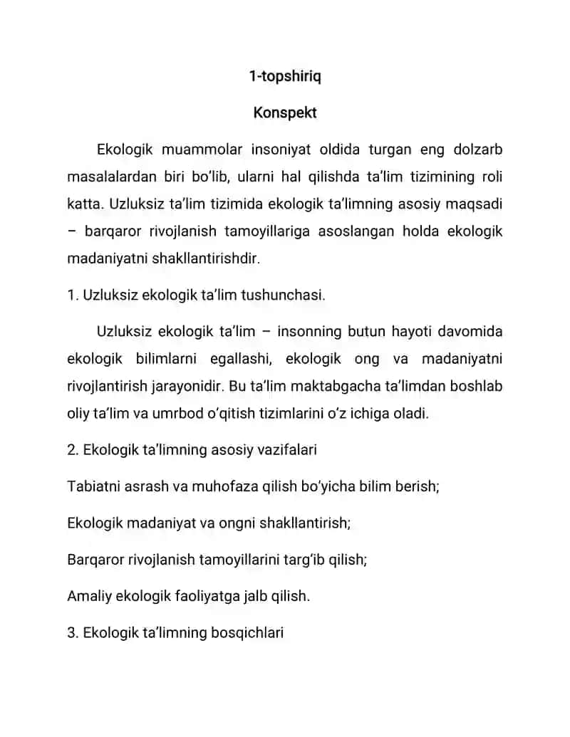 Ekologik ta'lim 1