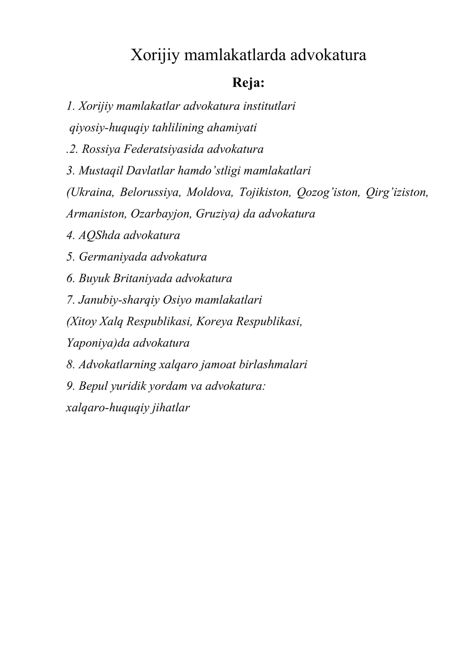 Xorijiy mamlakatlarda advokatura 1