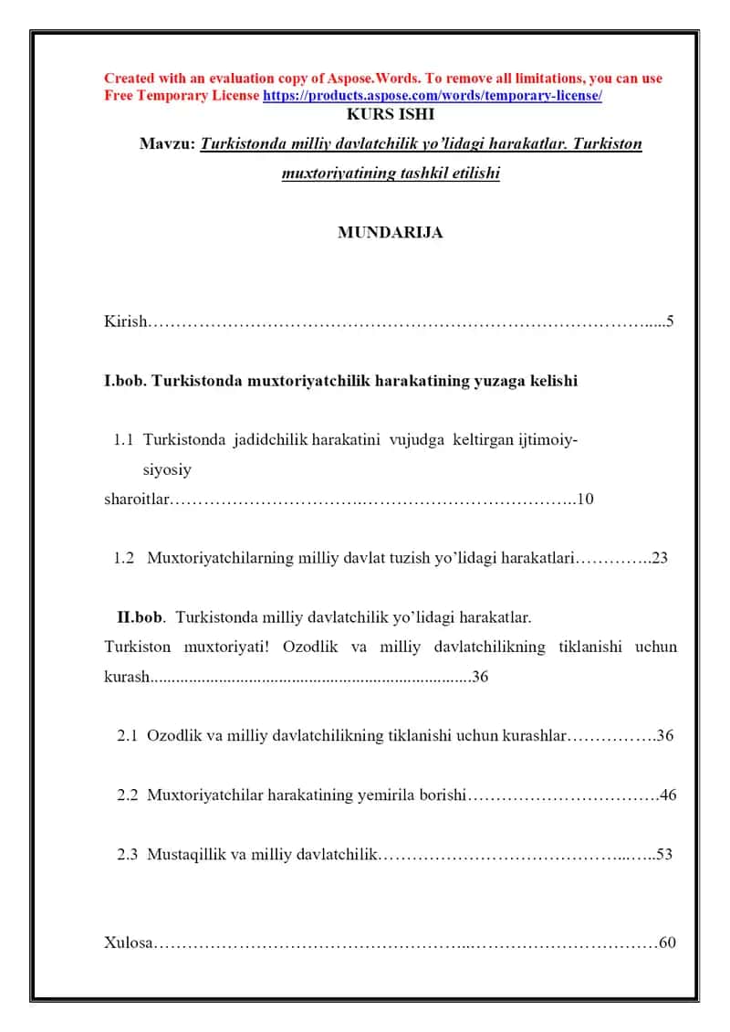 Turkistonda milliy davlatchilik yo’lidagi harakatlar. Turkiston  muxtoriyatining tashkil etilishi 1
