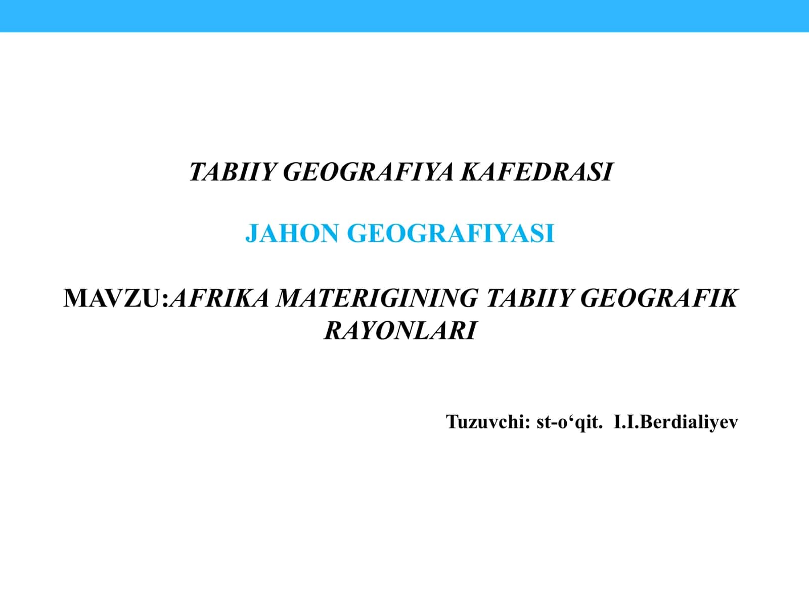 AFRIKA MATERIGINING TABIIY GEOGRAFIK RAYONLARI 1