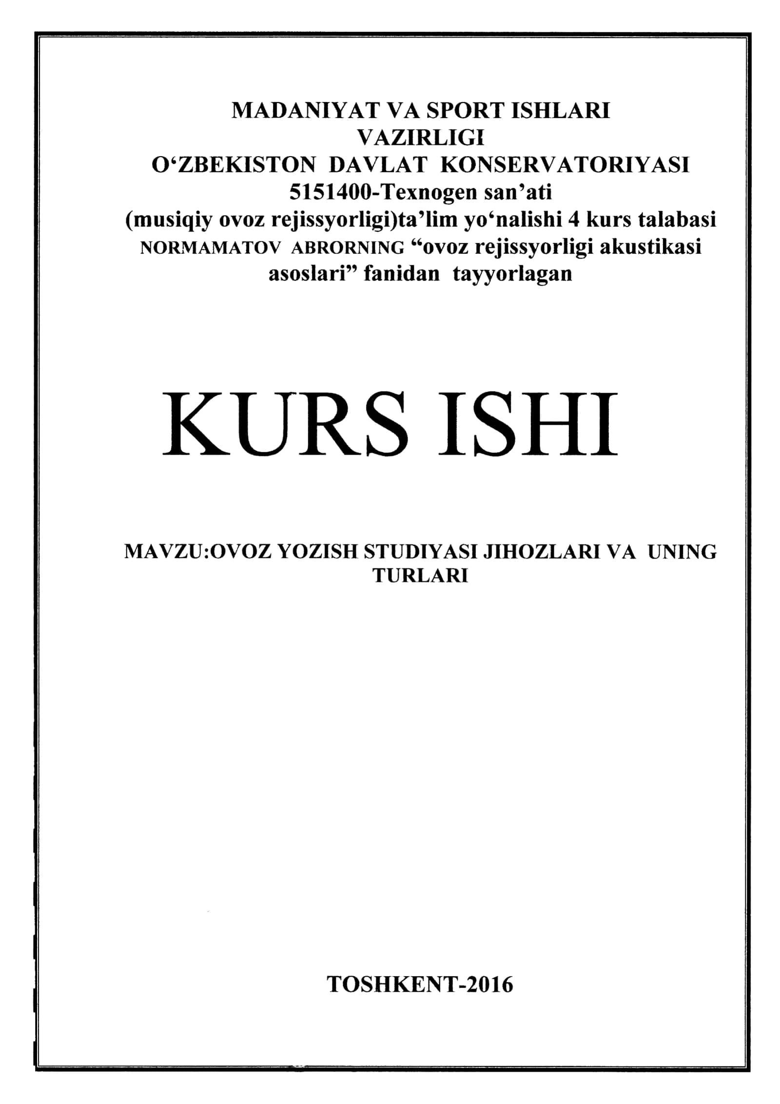 OYOZ YOZISH STUDIYASI JIHOZLARI VA UNING TURLARI 1