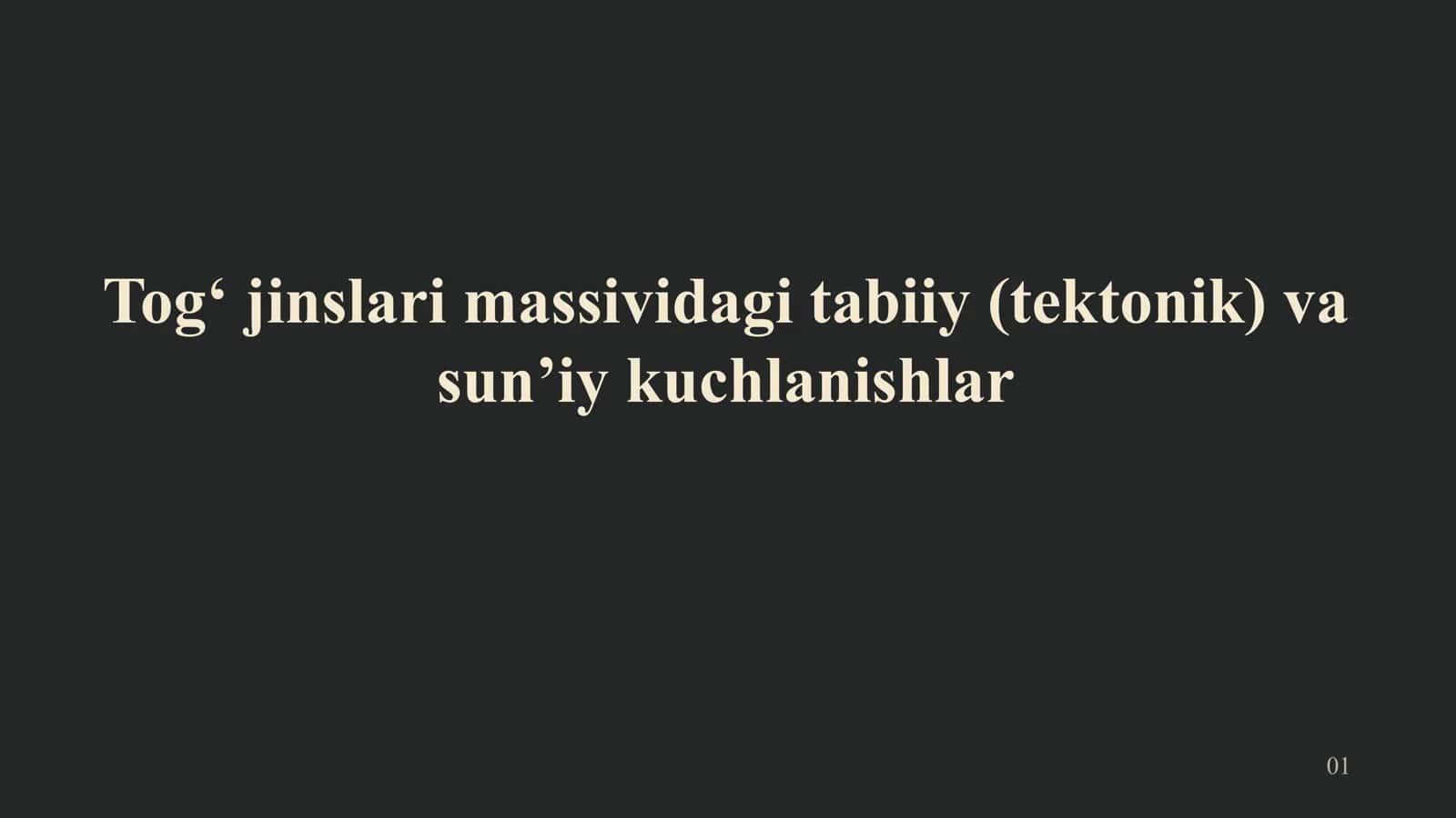 TOG‘ JINSLARI MEXANIKASI 1