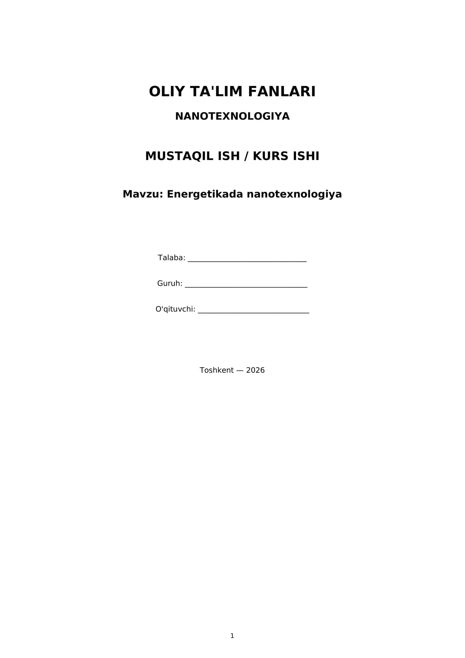 Energetikada nanotexnologiya 1