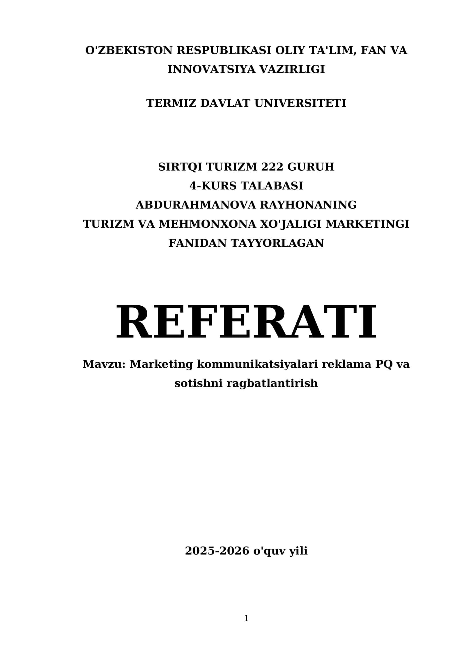 Marketing kommunikatsiyalari reklama PQ va sotishni rag'batlantirish 1