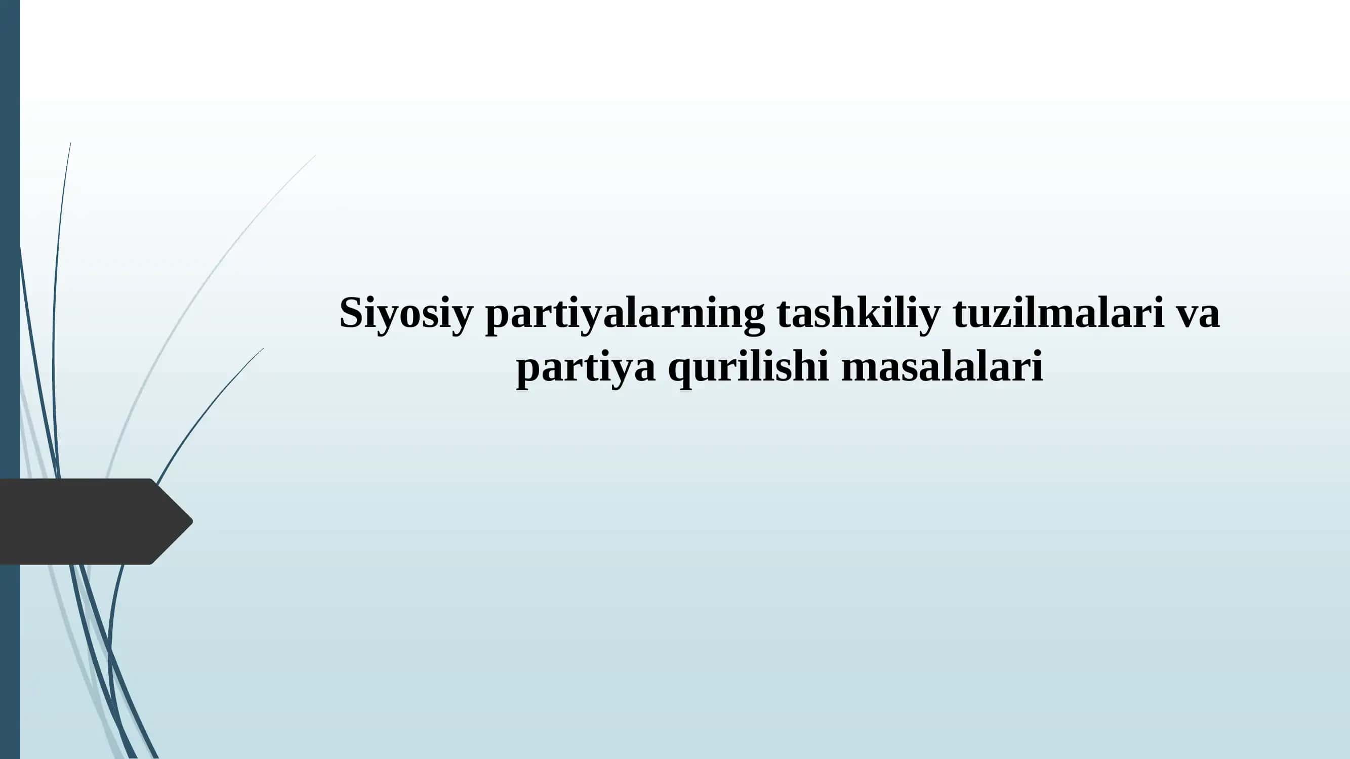 Siyosiy partiyalarning tashkiliy tuzilmalari va partiya qurilishi masalalari 1