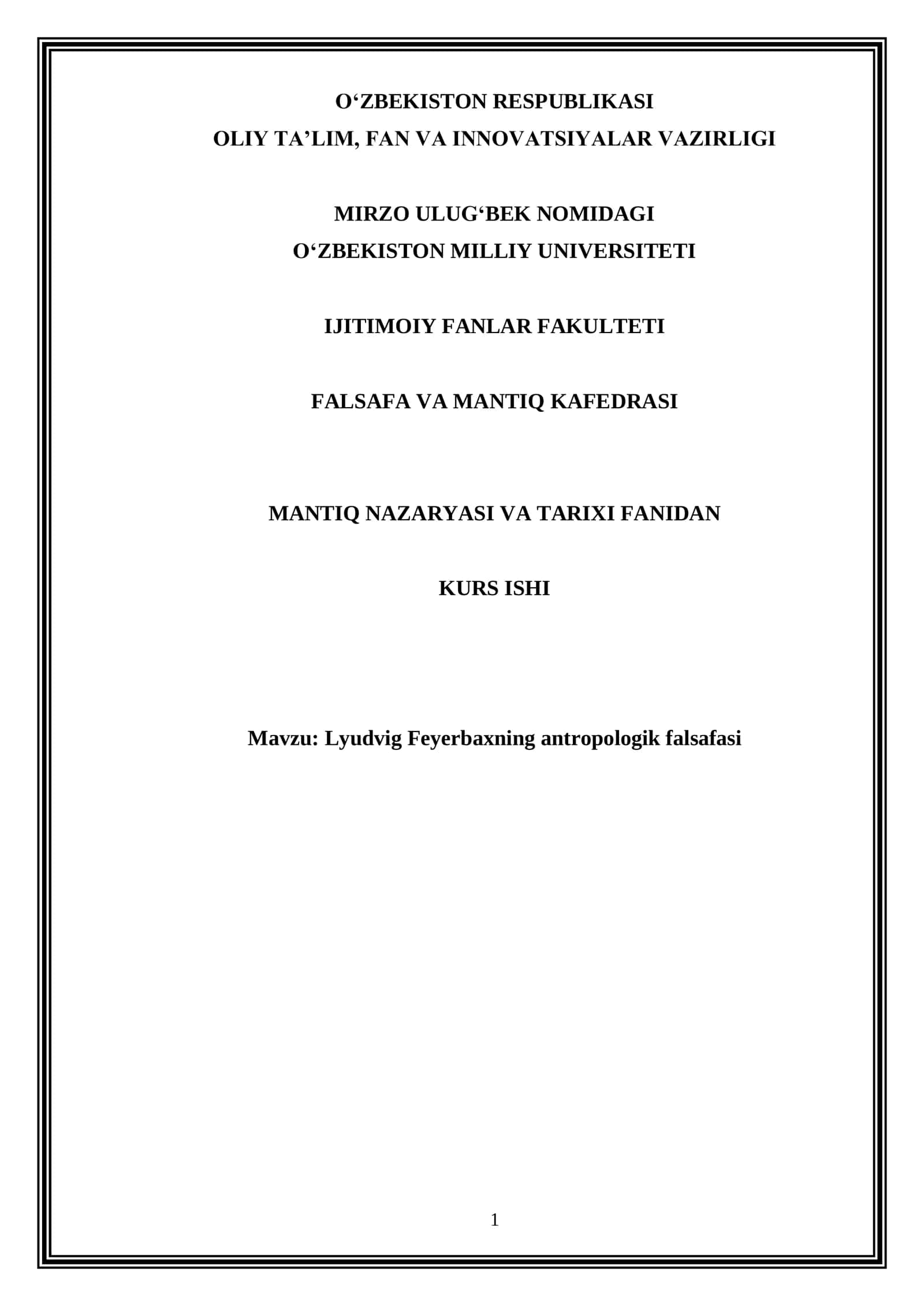 Lyudvig Feyerbaxning antropologik falsafasi 1