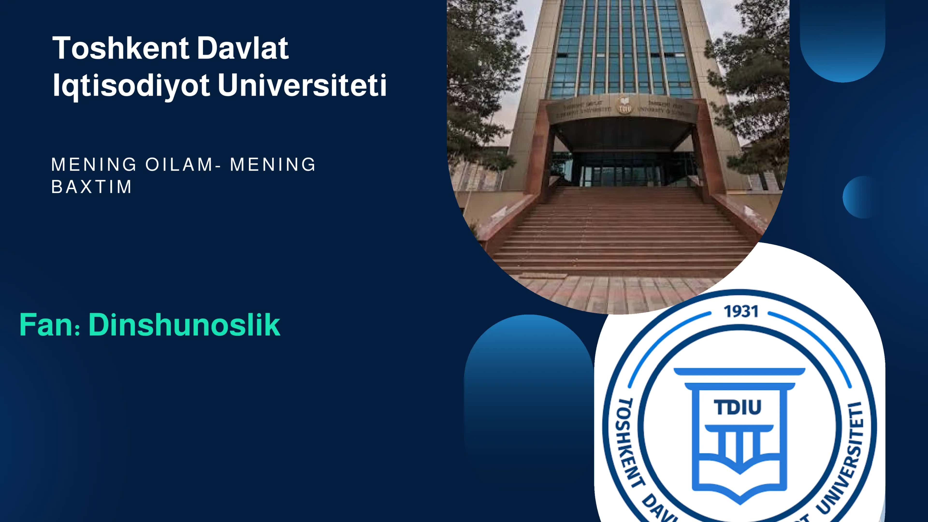 Dinshunoslik fanidan taqdimot 1