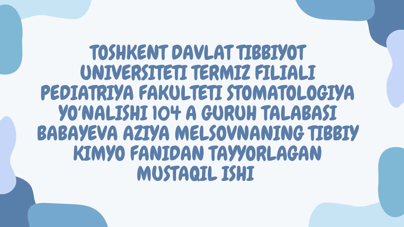 NOELEKTROLIT ERITMALARINING KOLLIGATIV XOSSALARI. OSMOS, OSMOTIK BOSIM TA'SIRIDA VUJUDGA KELADIGAN PATOLOGIK HOLATL 1