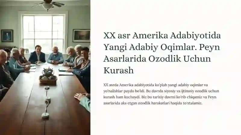 XX asr Amerika Adabiyotida Yangi Adabiy Oqimlar