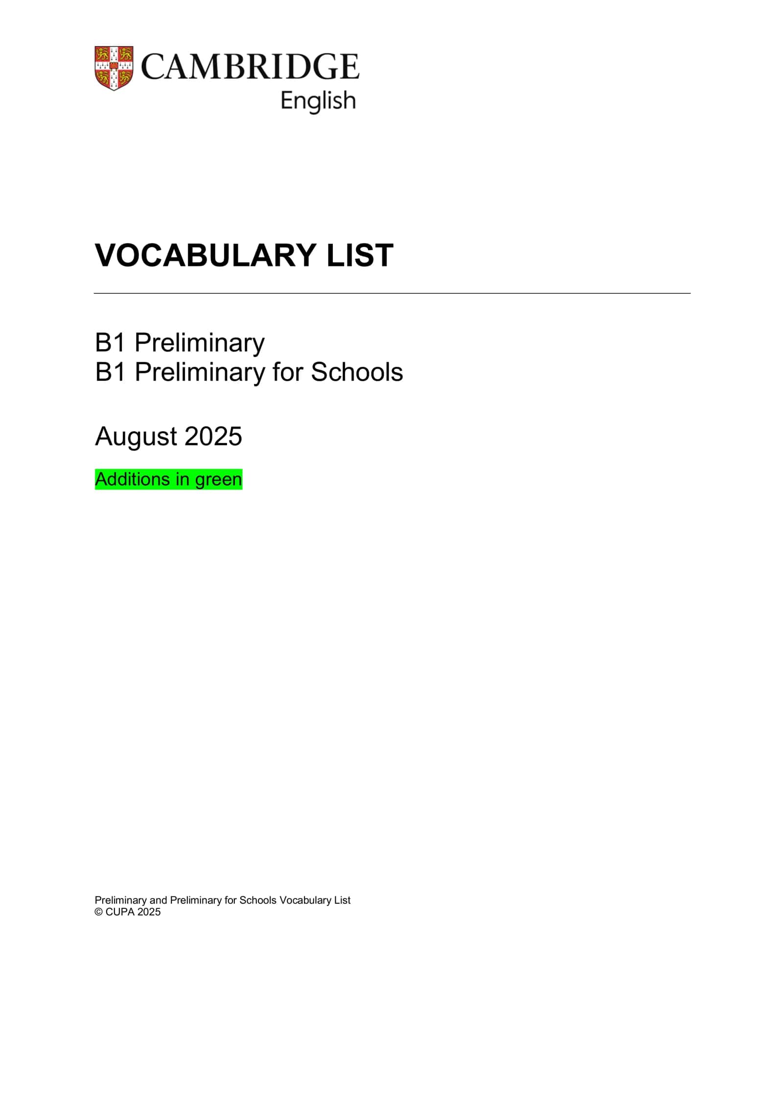 english b1 vocablury 1